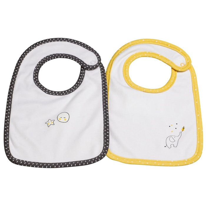 Bavoirs lot de 2 en coton blanc