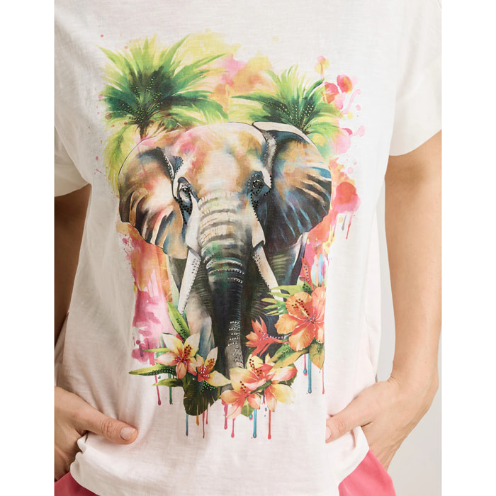 Camiseta Manga Corta Off White - Noltan