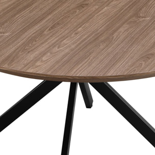 Tavolo da pranzo tondo 140 cm industrial color rovere - Gabry