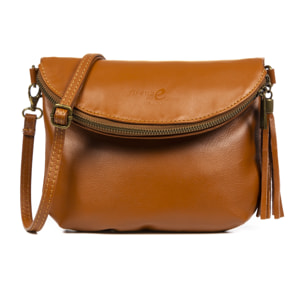 FIRENZE ARTEGIANI Borsa a Spalla da Donna Ancona Vera Pelle Sauvage Made in Italy 21,5x4x17 Cm. Colore: pelle
