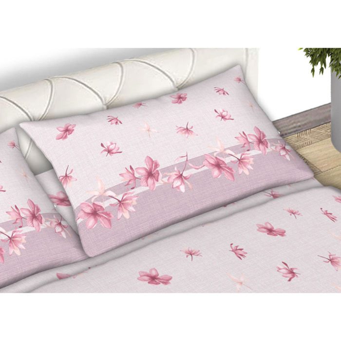 Completo Lenzuola In Calda Flanella Made in Italy Giorgia Rosa