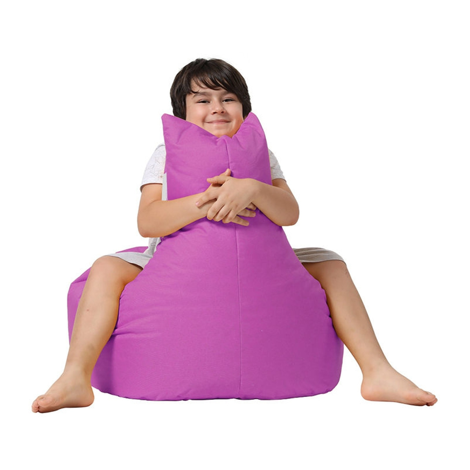 Sillón-puf rosa
