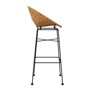 Tabouret de bar Rava en résine tressée naturelle 75 cm (lot de 2)