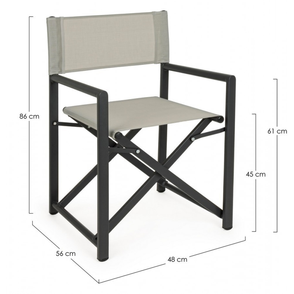 Set di 2 poltroncine TAYLOR antracite pieghevoli