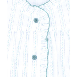 Blusa flor y raya verde