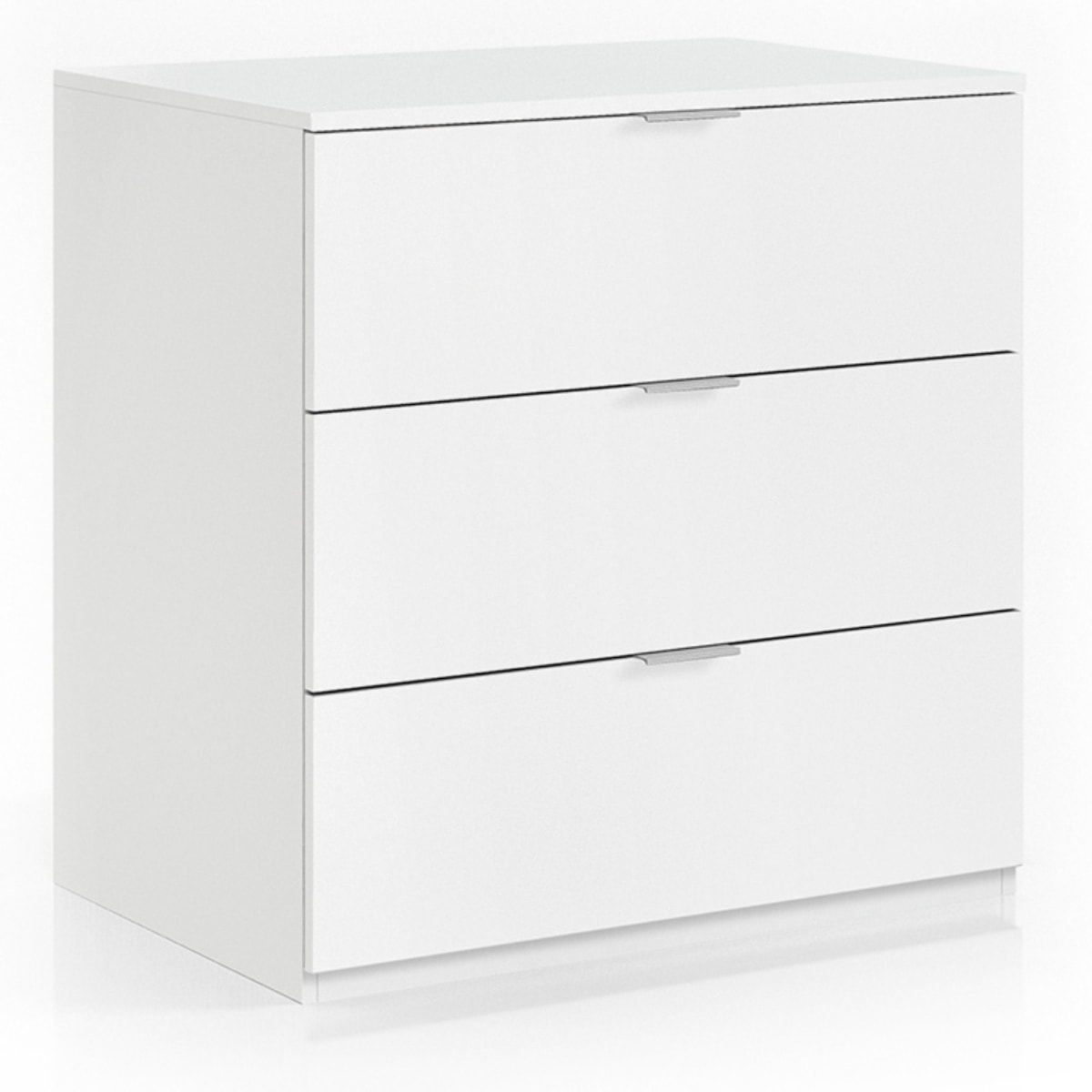 Mesita Noche 3 Cajones 80x77x38 Cm Blanco
