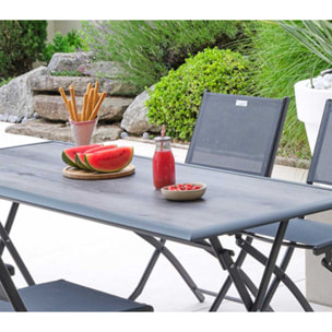 Ensemble table et chaises de jardin pliante - 4 places - effet bois - BAYONNINE M