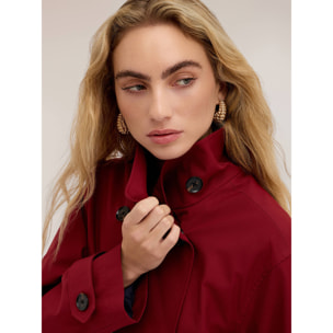 Motivi - Trench doppiopetto con colletto alto - Rosso