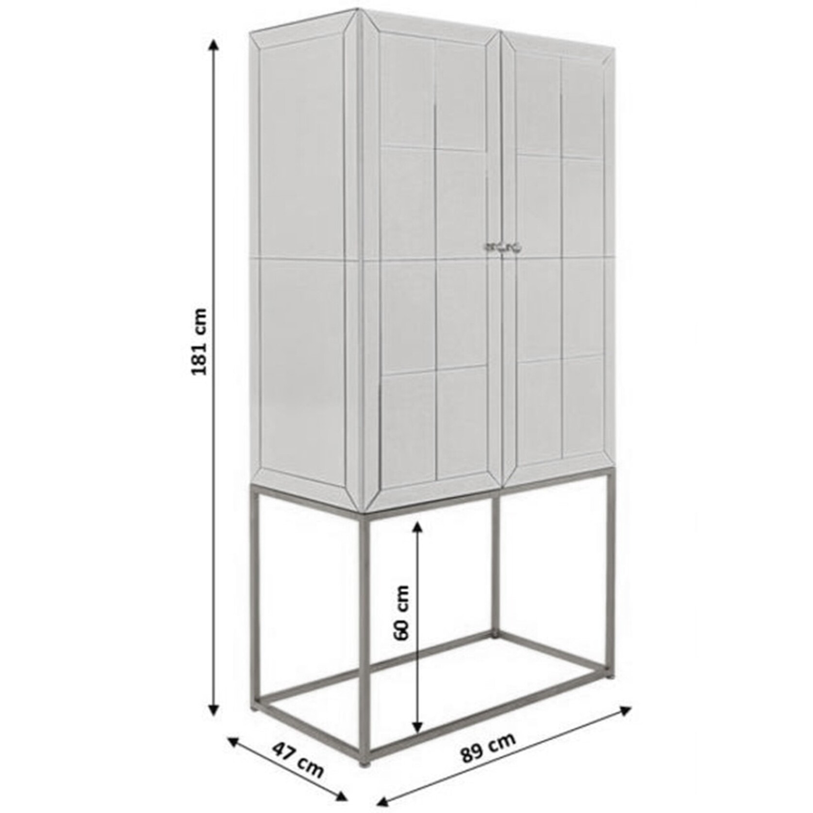 Armoire bar Luxury argent Kare Design