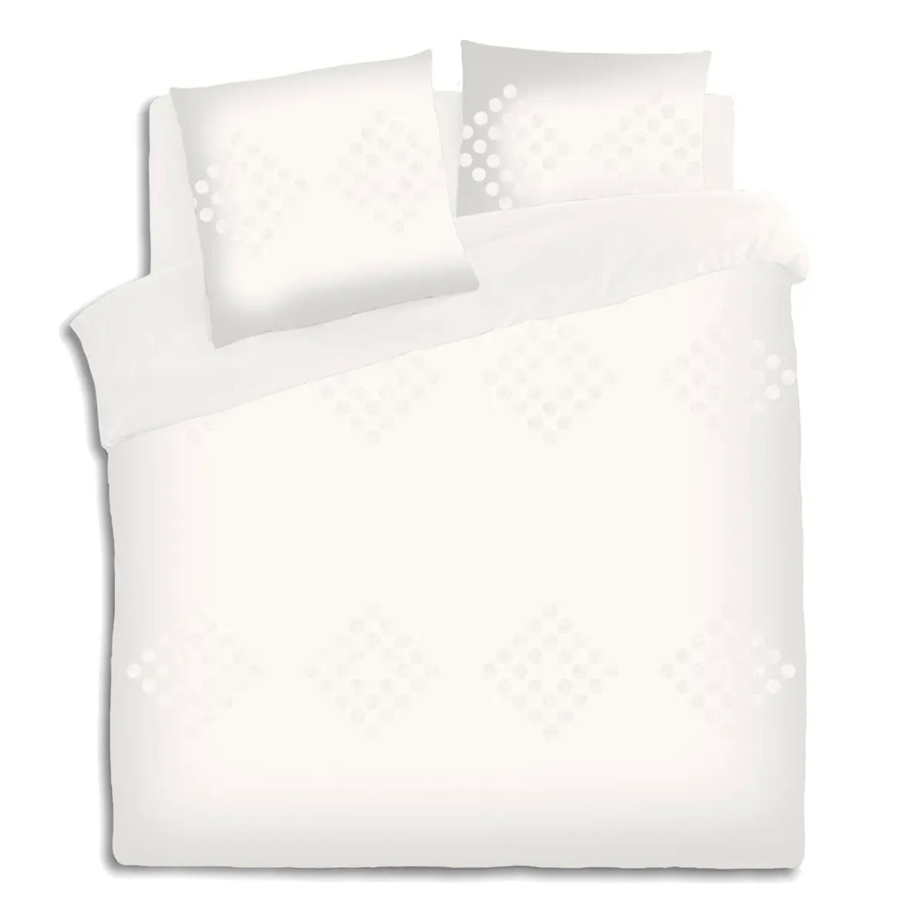 Parure de lit "Vilma" en coton lavé tufté blanc ivoire 260x240cm