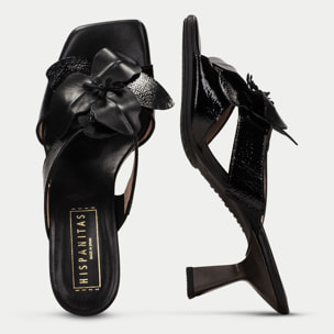 Sandalia Destalonada Danielle Negro 6 cm