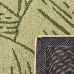 PANTONE - Tapis en laine fait main CEDRE BLANC à motif feuille vert
