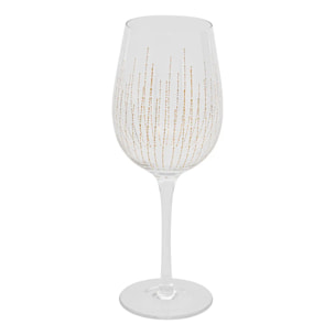 Lot de 4 verres à vin Lunis 38cl doré
