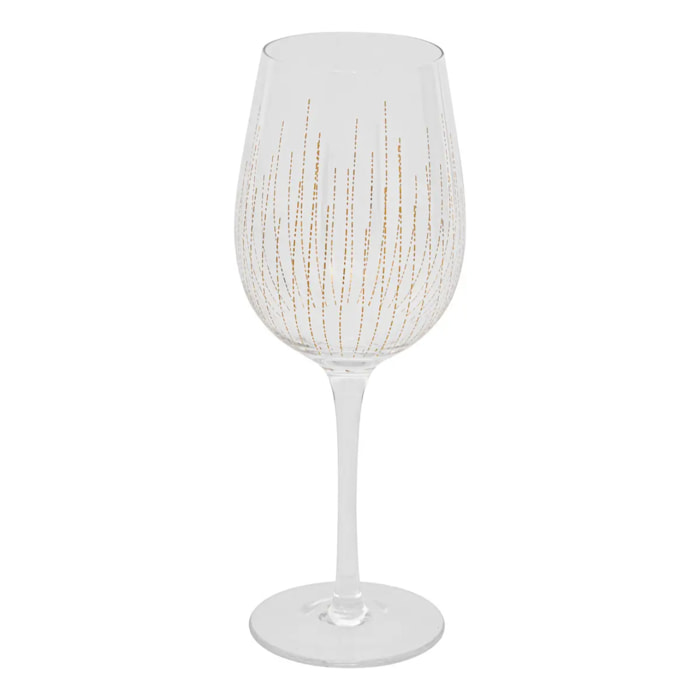Lot de 4 verres à vin Lunis 38cl doré