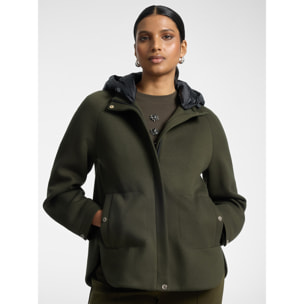 Elena Mirò - Parka in scuba con cappuccio - Verde militare