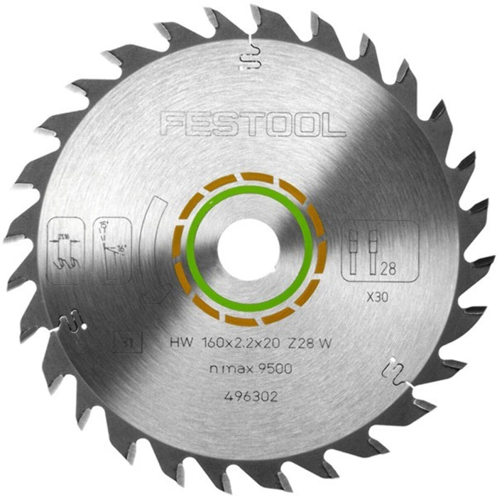 Lame de scie circulaire FESTOOL - bois - Ø190 mm - 24 dents - 492048