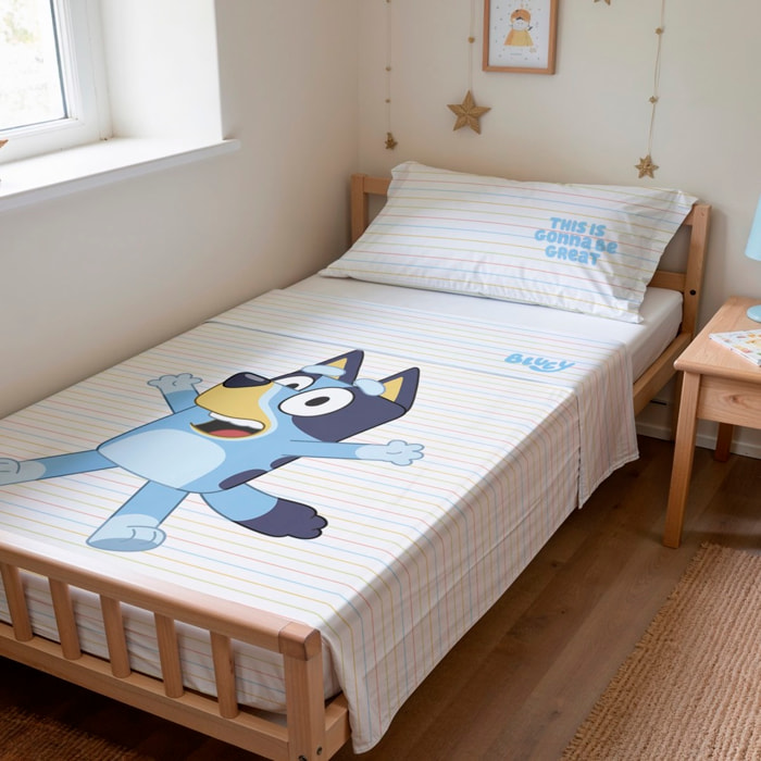 Sábana encimera BLUEY + funda almohada 45x110 .