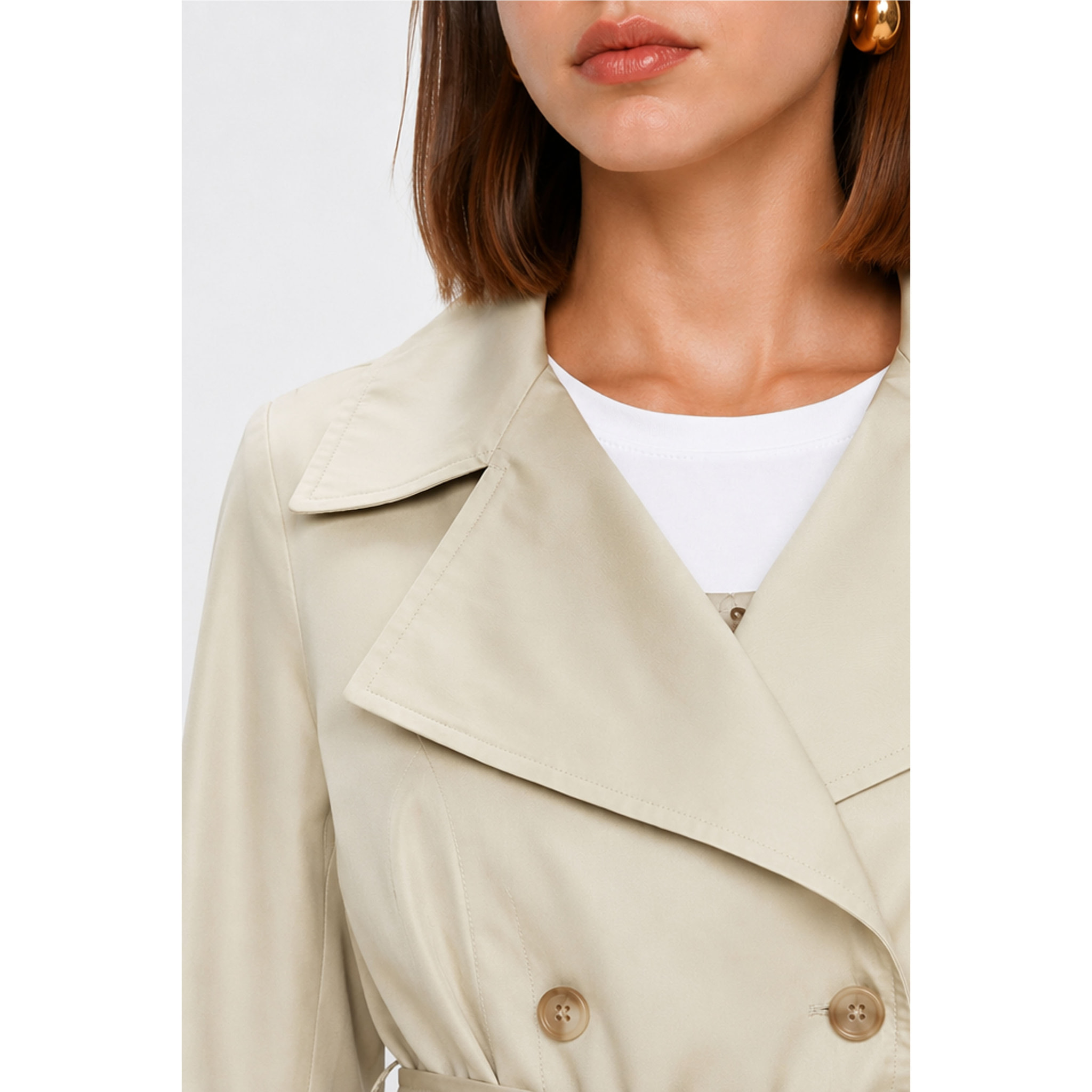 Kocca - Trench da donna doppiopetto in cotone con cintura Donna