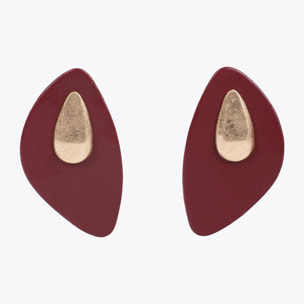 Orecchini grandi effetto pelle con pezzo metallico