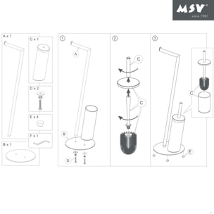 Combiné Wc en Acier Chromé Gris MSV