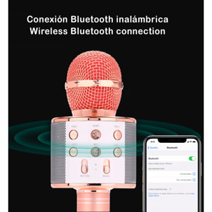 Microfono Karaoke multifunzione con luci e altoparlante integrato.