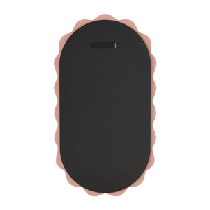 Brooklyn - Miroir mural ovale en céramique ondulée rose