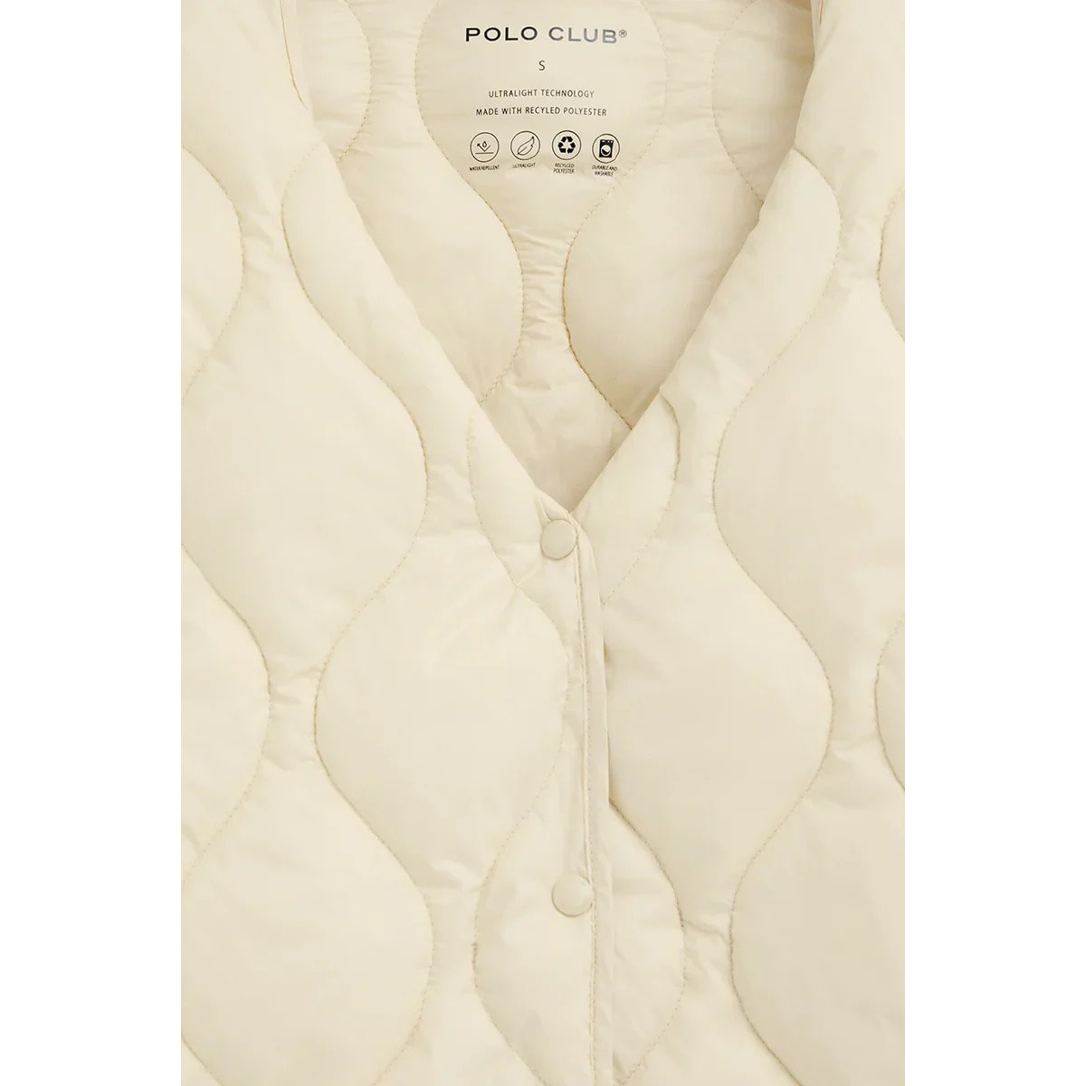 Chaqueta ultraligera Paloma color crema con logo Polo Club