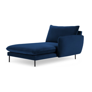 Méridienne droite "Vienna" en velours bleu roi
