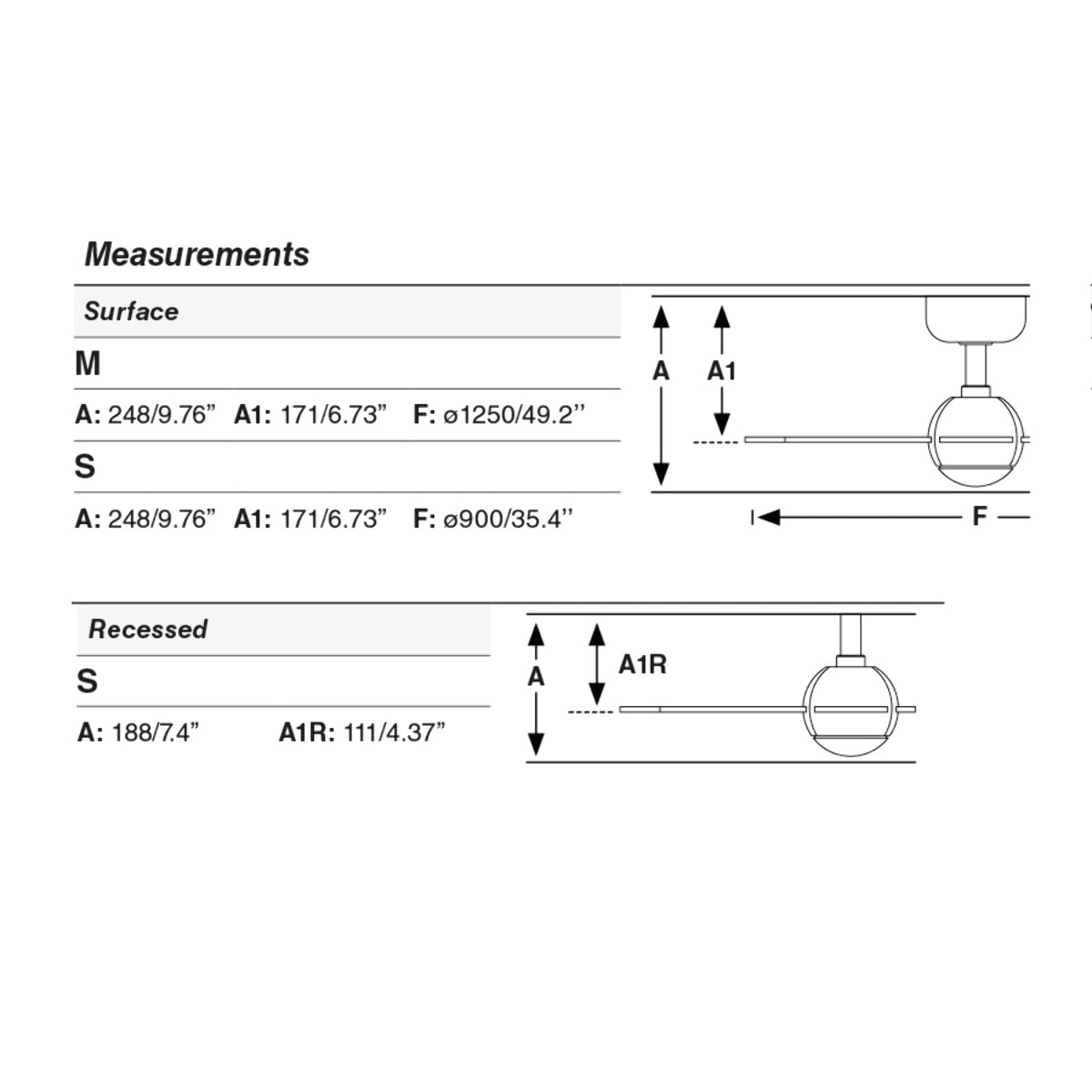 SFERA S Ventilatore a soffitto bianco