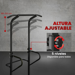 Barra de Dominadas Altura Regulable 180-212 cm, Estación de Fondos Resistente para Gimnasio en Casa, Máquina Dominadas Multifuncional, para Entrenamiento de Fuerza, Carga 120 kg