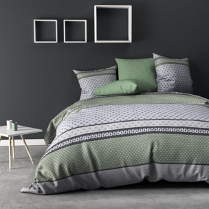 Parure De Couette 2pcs 100% Microfibre 55gsm Vaxo Vert