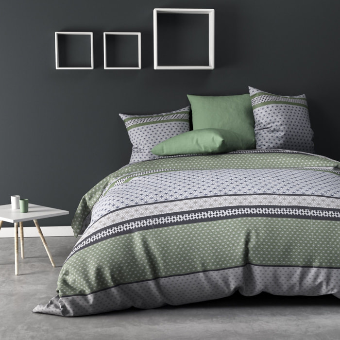 Parure De Couette 2pcs 100% Microfibre 55gsm Vaxo Vert