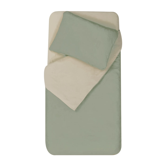 Parure de couette bicolore pour enfant - Vert clair