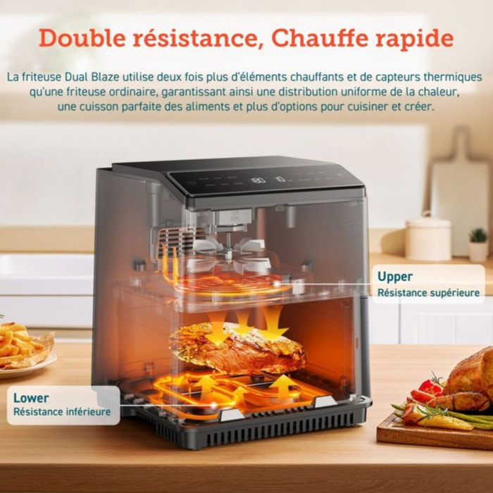 Friteuse sans huile COSORI Dual Blaze Noir + grille