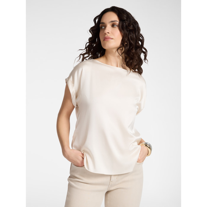 Elena Mirò - Blusa de satén - Beige