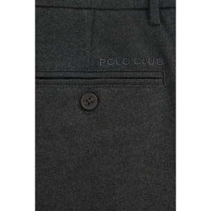 Pantaloni casual grigio scuro da uomo regular fit con dettagli Polo Club