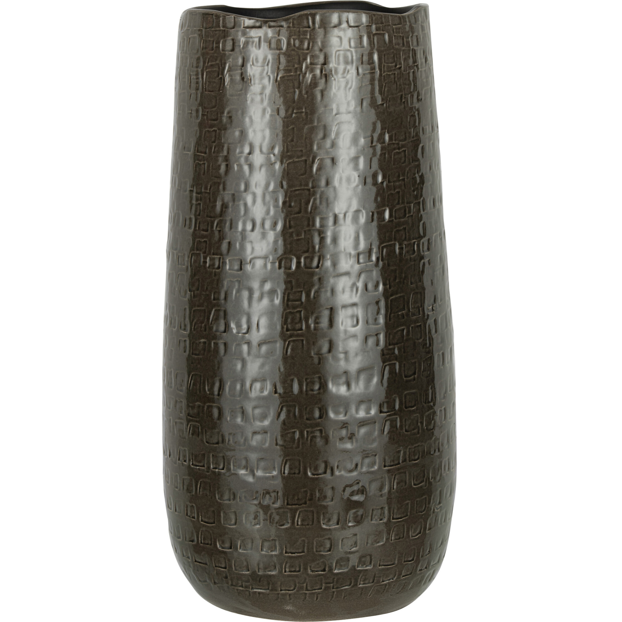 J-Line vase Motifs - céramique - gris foncé - large