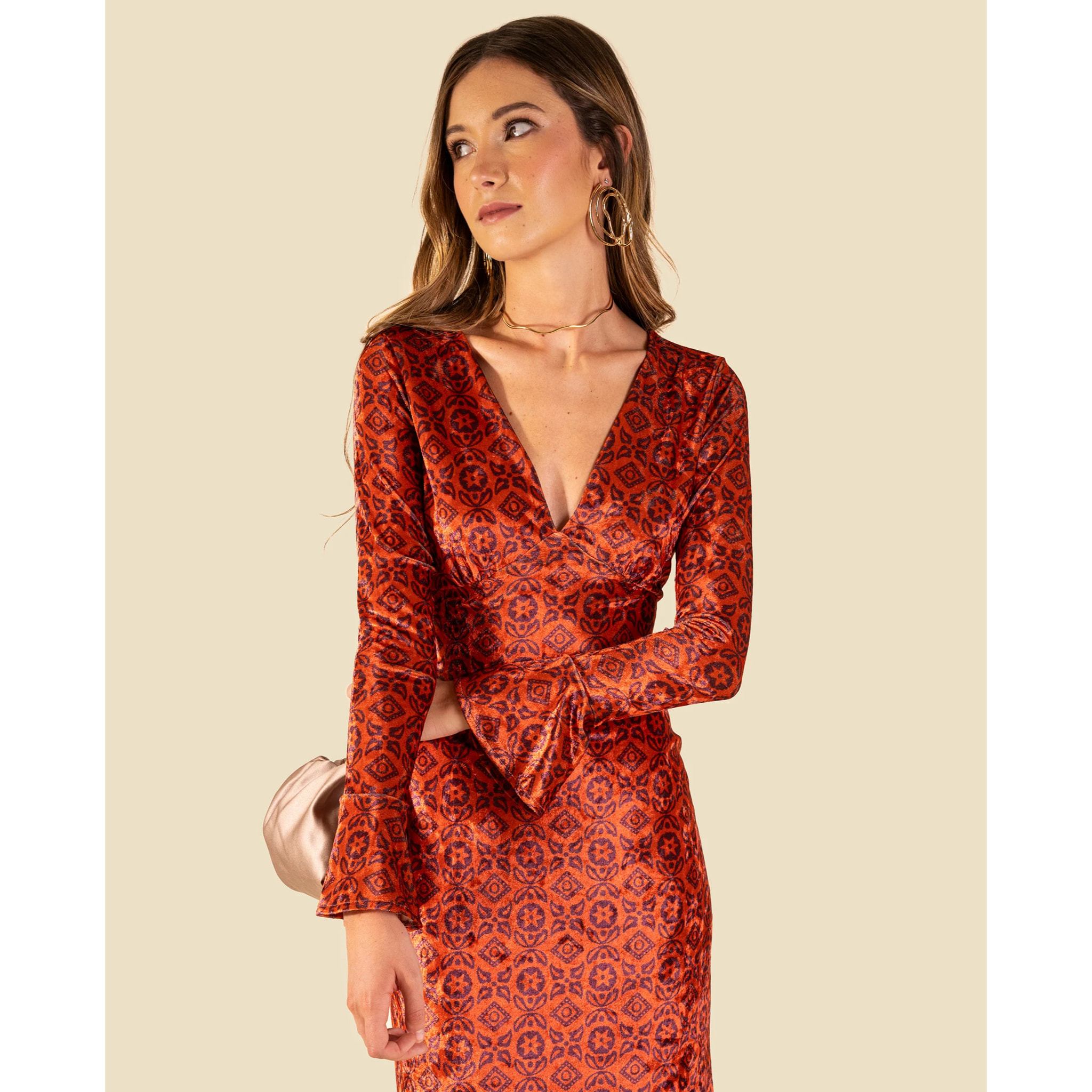 Vestido de terciopelo corte sirena