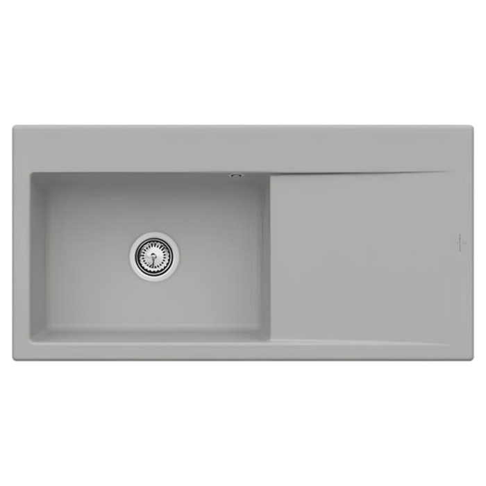 Evier a encastrer Subway Style 60 vidage auto Fossil CeramicPlus cuve a gauche