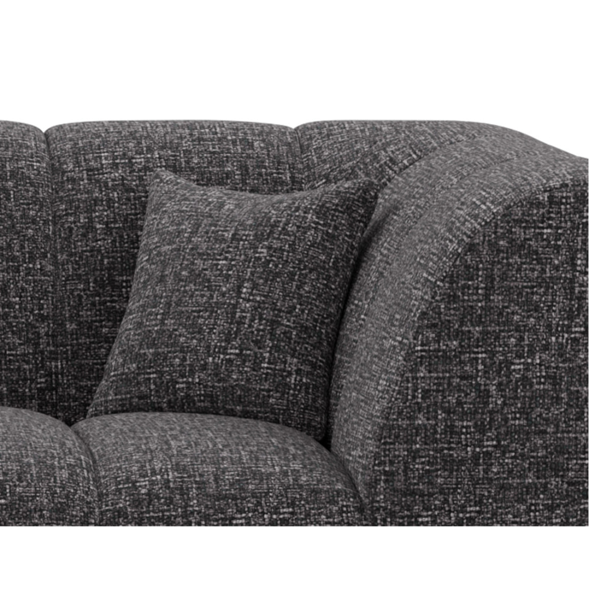 Curtis - canapé d'angle gauche 4 places avec accoudoir en tissu texturé - Gris foncé