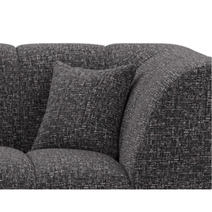 Curtis - canapé d'angle gauche 4 places avec accoudoir en tissu texturé - Gris foncé
