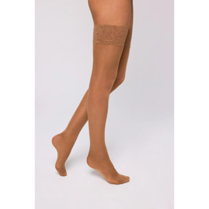 Calze autoreggenti in pizzo beige 40 denari