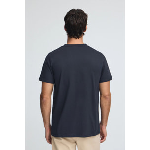 Camiseta azul marino con cuello redondo y bordado Rigby Go