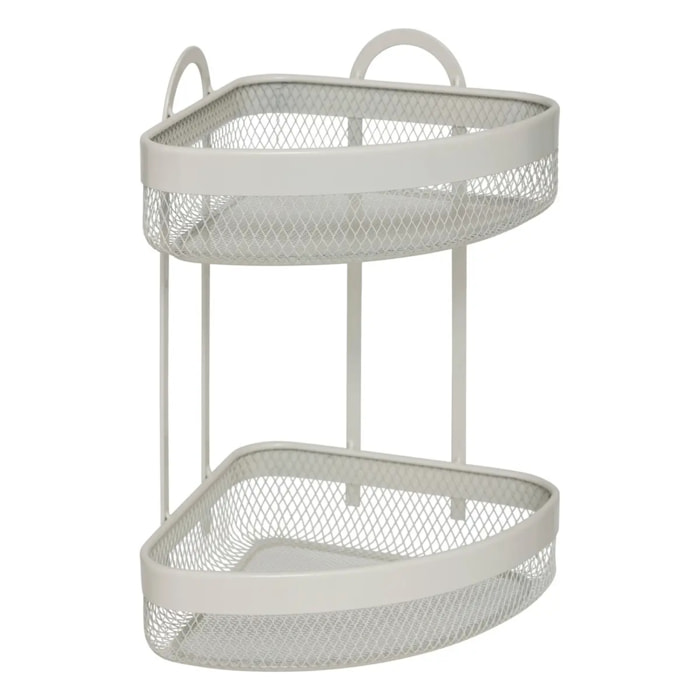 Étagère d'angle "Mayaj" en acier beige 23x23cm