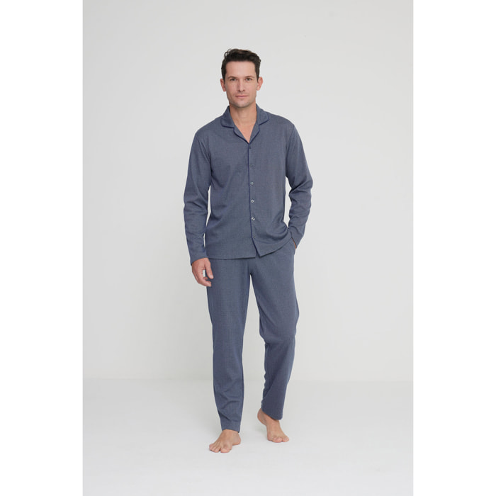 Pigiama uomo brooklyn in caldo cotone aperto davanti Noidinotte