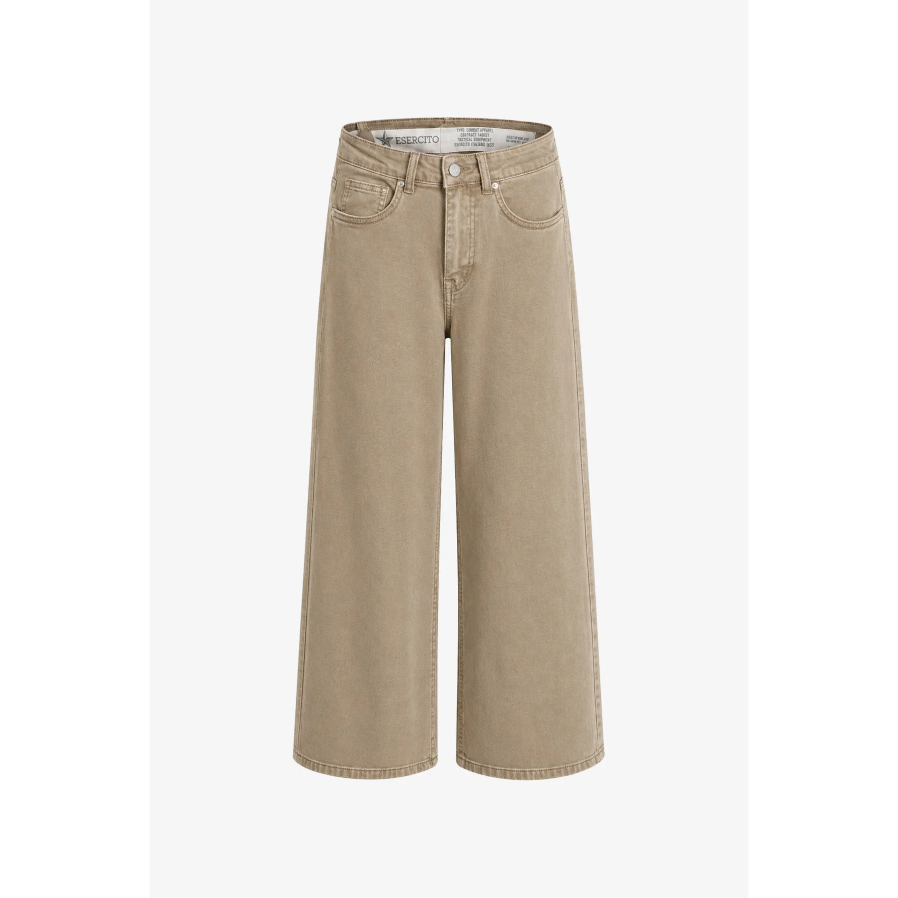 Pantaloni Esercito wide leg kaki donna