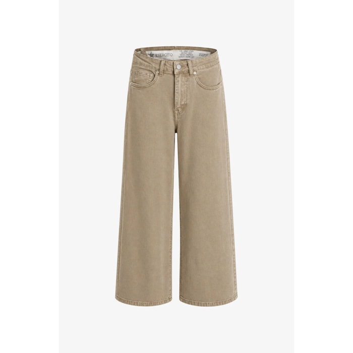 Pantaloni Esercito wide leg kaki donna