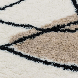 Tapis shaggy tissé motif géométrique CENU
