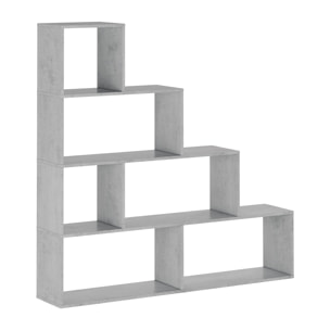 Libreria Design Zig Zag Scaffale Mensola Moderna 6 Vani A Giorni Ripiani Mobile Libri per Soggiorno Salotto Camera Studio 143x144.9x27.9 Cm Grigio