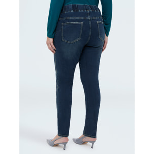 Fiorella Rubino - Jeggings efecto lavado con aplicaciones - Azul